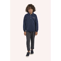 Erkek Çocuk Beli Lastikli Lacivert Örme Pantolon 5652858