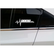 Oto Sticker Fiat Sport Nabız Kalp Atışı Sticker 2 Adet
