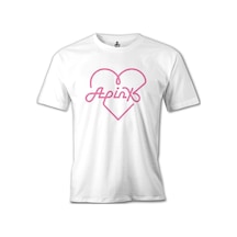 Apink - Logo Kalp Beyaz Erkek Tshirt