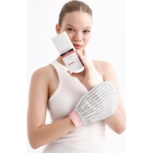 Let'scrub Premium Ekru Zebra Banyo Duş Kesesi Peeling Eldiveni%100 Floş Ipek Normal Ciltler Için