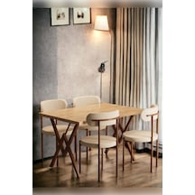 Haliç 4 Kişilik Mutfak Masa Takımı Atlantik Çam-krem-kahve