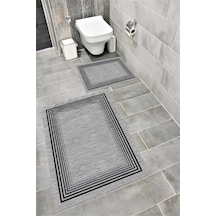 Buççin Online Mağaza Su Emici Yumuşak Kaymaz Taban Sünger Dolgulu Yıkanabilir Dekoratif Banyo Paspası Takımı 1193 Polyest Çok Renkli