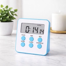 Mr Alarmlı Dijital Öğrenci Sınav Masa Kronometresi 24 Saat Geri Sayım Timer, 2 Kademeli Alarm, Lcd Ekranlı Mavi