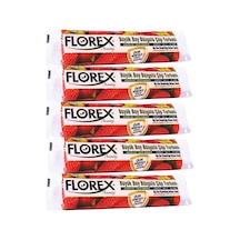 Florex 60 Litre Büzgülü Çilek Kokulu Çöp Torbası Poşeti / 65 x 70 CM - 10 x 5 Rulo / Paket
