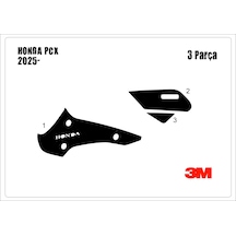 Honda Pcx 2025- Tank Pad Ve Grenaj Kaplama 3 Parça Siyah