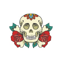 Rose Skull Sticker Çınar Extreme