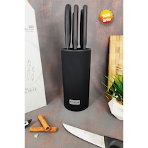 Castle Kitchen Black Serisi 6 Lı Mutfak Bıçak Seti Standlı