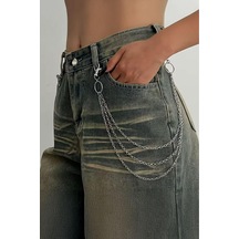 Corvus Kolye&bileklik Silver Unisex Üçlü Pantolon Zinciri
