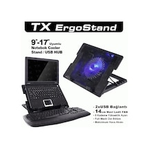 TX ACNBERGST ErgoStand 14cm Led Fan'lı 5 KademeLİ 2xUsb 9"-17" Notebook Soğutucu-Stand