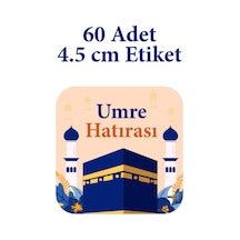 60 Adet Hac Umre Hatırası Sticker - 4,5 Cm Kabe Temalı Hediyelik Paketleme Etiketi Diğer