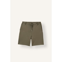 Defacto Ultra Yumuşak Beli Lastikli Ve Bağcıklı Relax Fit Jean Bermuda Şort I1783ax26smkh417 Haki-kh417