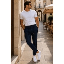 Danger Erkek Comfort Fit Lacivert Çizgili Jogger Pantolon Esnek Kumaş 0247dngr