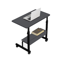 Yükseklik Ayarlı Raflı Laptop Sehpası ve Çalışma Masası -Antrasit
