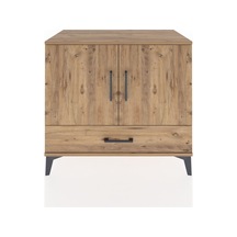 Hyperion Şifonyer 3 Raflı Tek Çekmeceli 2 Kapaklı 88x44x80 Ça... Çam