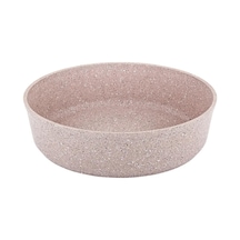 OMS 3411 Granit Yuvarlak Fırın Tepsisi 28 Cm Sütlü Kahve Kahverengi
