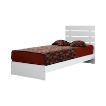Pasifichome Huga Tek Kişilik Beyaz Karyola 100Cm / 100*200 Başlıklı Karyola
