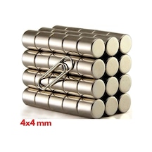 20 Adet 4x4 Mm Yuvarlak Neodyum Mıknatıs N35 Güçlü Magnet Nikel Kaplama