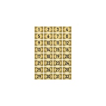 Metal Kapı Masa Dolap Numara Levhası 3,5x5cm Altın Renk 32 Adet (1…32)