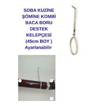 Soba Kuzine Şömine Kombi Baca Boru Destek Kelepçesi 45cm Boy