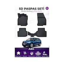 Skoda Kodiaq 2016-2023 Araca Özel Havuzlu "karbon" Paspas Takımı