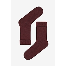 Penti Warm Folded Bordo Soket Çorap