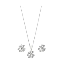Oya Silver Zirkon Taşlı Hayat Ağacı Kadın Gümüş Set Takım Oyss044