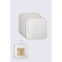 Organik 28x28 6'lı Havlu Mendil 90105 Ekru