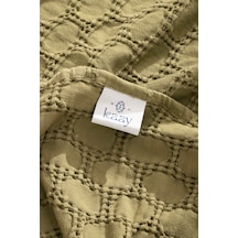 Kaay Stone Wash Pike / Yatak Örtüsü 200x240 Çift Kişilik Yağ Yeşili