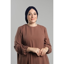 Hürrem Bone Lacivert Pratik Hazır Geçmeli Tesettür Bone Sandy Büzgülü Salaş 2119 02 Lacivert