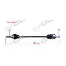 Komple - 656 - Aks Sağ Vectra A 88-95 -astra F 92-98 -calıbra A 89-97 1.8-2.0 Abs - Dpmıx-hb - Siz 33x34x938mm