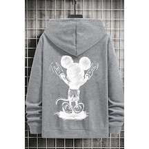 Uyguntarz Unisex Usual Suspect Sırt Baskılı Sweatshirt Gri