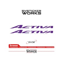 Honda Activa Sticker Uyumlu Yazı Yüksek Kalite Özel Kesim Folyo 2'li Set Mor