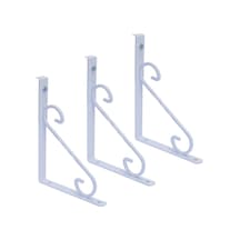 Ayarlı Dekoratif Metal Raf Ayağı Seti (Beyaz Renkli - 2 Adet Raf Ayağı + Dubel + Vida)