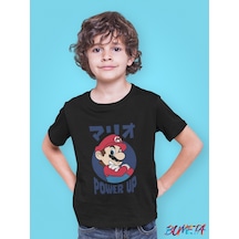 Bumeta Mario Power Up Çocuk Tişört T-shirt Siyah
