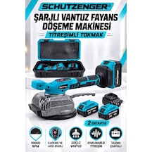 21v 4ah Şarjlı Vantuzlu Titreşimli Fayans Döşeme Makinesi 2 Bataryalı Fayans Tutma Kademeli Mavi Pro Seri