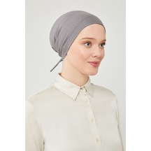 Melodi Scarf Kadın Tesettür Geniş Hacimli Büyük Kalıp Xl Bone Koyu Gri Koyu Gri
