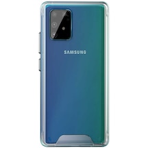 Samsung Galaxy Uyumlu A91 S10 Lite - Kılıf Koruyucu Tatlı Sert Gard Silikon - Renksiz