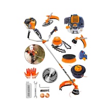 Dragro Alman DRG-HN20 20 Hp Yan Tipi Benzinli Motorlu Ot Çalı Tırpanı + Canavar Başlık Halı Yıkama Fırçası10