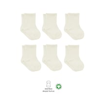 Bistyle 6lı Penye Düz Soket Çorap Bs6008 Ekru 001