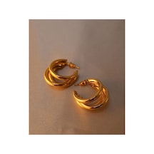 İç İçe Halkalı Trend Gold Küpe Altın - 645306852 Altın
