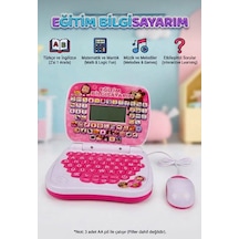 100 Fonksiyonlu Türkçe İngilizce Eğitim Bilgisayarı 2ın1 Set Eğitici Bilgisayar Ve Mouse Laptopu Mor