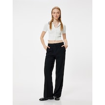 Koton Polo Yaka Kazak Kısa Kollu Düğmeli Slim Fit Ekru 5wal90076ıt Ekru