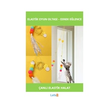 Elastik Yapışkanlı Kedi Oyun Oltası Çanlı Eğlenceli Oyun