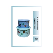 Tek Parmak Yılbaşı 2'li Set 940ml, 1.4l Mavi