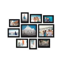 10 Parça Siyah Resim Çerçevesi Seti 8x10, 5x7 Ve 4x6 Boyutlarını İçerir. Kırılmaya Dayanıklı Cam. Asma Donan