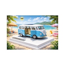 Wolksvagen T1 Minibüs Diecast Model Araba Açılan Kapılar Wolksvagen Nostaljik Minibüs
