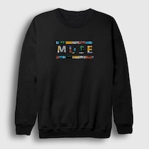 Presmono Unisex Logo V2 Muse Sweatshirt Siyah