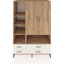 Kronos Dolap 8 Raflı 4 Çekmeceli 2 Kapaklı 132x59x195 Çam-çam... Çam