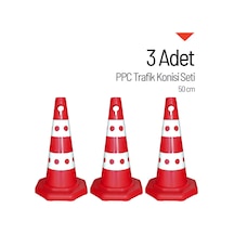 3 Adet Ppc Trafik Konisi 50 Cm Trafik Dubası Seti-3534