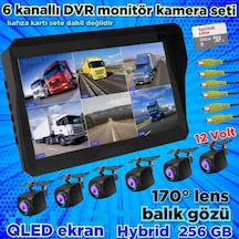 Qled 10'' Dvr Monitör 6 Adet 170 Derece Balık Gözü Kamera 12v